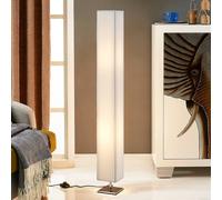 Lindby Lampadaire Tissu Janno (Moderne) en Blanc Textile e. a. pour Salon & Salle à manger (à 2 lampes, E27), Sur Pied, Lampe a de Sol