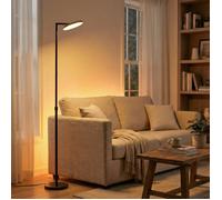 Lampadaire sur Pied LED, Hauteur Ajustable, Tête Pivotante, Télécommande, pour Salon, Bureau, Noir