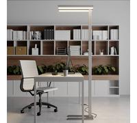 Lampadaire sur pied LED Logan Arcchio, dimmable, gris, Bureau, Aluminium, Moderne