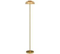 HOMCOM Lampadaire sur pied de salon, lampe salon LED avec lumière chaude 3000 K, abat-jour en verre et interrupteur à pied, style moderne, pour salon et chambre, ton laiton
