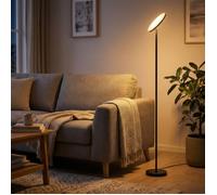 Lampadaire sur Pied LED, Tête Pivotante, Télécommande, pour Salon, Bureau, Noir