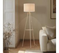 Lampadaire sur pied Libbie Lindby, beige, Salon / Salle à manger, Textile / Tissu / Soie, Scandinave, Lampadaire Tissu