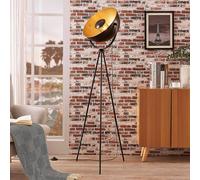 Lampadaire sur pied Meline Lindby, noir, Salon / Salle à manger, Métal, Moderne, Lampadaire