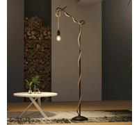 Lampadaire sur pied Ropina Lucande, noir, Salon / Salle à manger, Métal, Vintage, Lampadaire