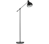 HOMCOM Lampadaire sur pied salon, lampe sur pied 40 W, hauteur réglable, abat-jour et bras orientable, culot E27, lampadaire salon, chambre, bureau, Ø 30 x 131-155 cm, noir