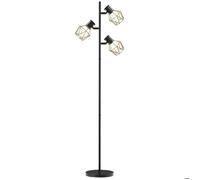 HomCom – Lampadaire sur pied design industriel 3 ampoules H.169 cm, interrupteurs individuels, noir