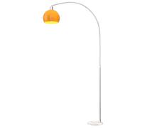 Lampadaire sur pied salon - HOMCOM - abat-jour minimaliste à haut mât et interrupteur à pied - métal - 26 x 90 x 180 cm - orange