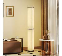 Lampadaire sur pied salon - HOMCOM - intensité variable, télécommande magnétique - acier et lin - Ø 20 x 135 cm - beige