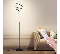 Lampadaire sur pied salon, Lampadaire moderne à LED, Lampe salon 2500LM-40W-3Color Dimmable, Lampe sur pied noir lumineux 160 CM pour le salon, la chambre à coucher, la salle à manger et l'étude.