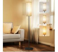 Lampadaire Sur Pied Salon,Lampe 12W,3 Températures De Couleur,Avec Ampoule Led,Led Lampe Sur Pied Avec Abat-Jour En Lin,Lamp[IN65]