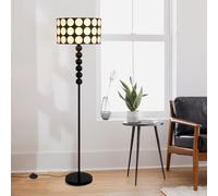Lampadaire sur Pied Salon Moderne Lampe sur Pied,152cm LED Lampadaires Noir avec Abat-Jour en Tissu Unique et Câble pour la Décoration de la Maison,l'Apprentissage et l'éclairage de Travail(Base E27)
