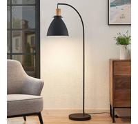 Lampadaire sur pied Trebale Lindby, noir, Salon / Salle à manger, Métal, Scandinave, Lampadaire