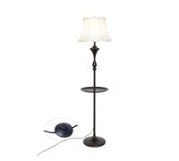 Lampadaire Table d'appoint et lampadaire LED, moderne avec plateau for chambres à coucher, salon, bureau, lecture(Blanc)