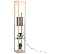 Lampadaire ?Tag?Re Lampe ?Tag?Re 26l X 26l X 160h Cm 3 ?Tag?Res 4 Niveaux Mdf Gris Clair Gris