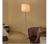 Lampadaire Tamworth E27 hauteur 161 cm argent blanc