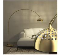 Lampadaire - TECTAKE - Lampe sur pied ARCUS au style rétro en acier avec arche téléscopique et abat-jour pivotant - Doré