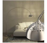 Lampadaire - TECTAKE - Lampe sur pied ARCUS style rétro en acier arche téléscopique et abat-jour pivotant Ø 187-206 cm - Nickel mat
