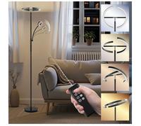 Lampadaire - TECTAKE - Lampe sur pied AURALIS LED 20W réglable, différentes températures de couleur, Ø 31,5 x 188 cm - Noir