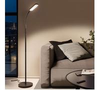 Lampadaire - TECTAKE - Lampe sur pied PRISMA avec 5 modes d'éclairage LED 12 W et col de cygne flexible, Ø 22 x 176 cm - Noir