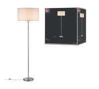 Lampadaire Tessa Max 1x60w E27 Crème Acier Brossé 230 V, Métal/Tissu