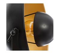 Lampadaire Tr?Pied En Bois Et Métal Noir Et Dor? H 162 Cm Noir