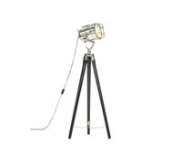 Lampadaire - vidaXL - Trépied - Bois de manguier massif - 97 cm - Noir et argenté