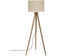Atmosphera - Lampadaire trépied Olga - noir - bois H150