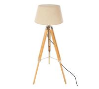 Lampadaire Trépied Bois ""Runo"" 145cm Beige