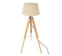 Atmosphera Lampadaire trépied Runo bambou et ivoire H145 cm
