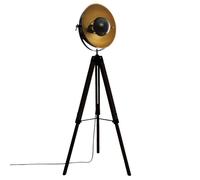 Lampadaire Trépied Design "Lahti" 156cm Noir & Or