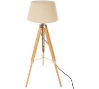 Lampadaire Pegane Lampadaire trepied en bambou coloris ivoire - Longueur 65 x Profondeur 59 x Hauteur 145 cm --