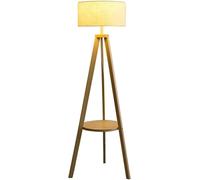 Lampadaire Trépied en Bois Lampadaires De Salon avec Table Grande Lampe sur Pied Lecture Lampadaire Chambre à Coucher Bureau Lampe sur Pied, A