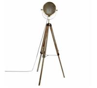 Lampadaire Trépied en Métal & Bois ""Ébor"" 152cm Or