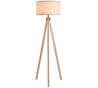 HomCom Lampadaire trépied style scandinave 40 W max – 45 x 45 x 152 cm – pin et lin beige