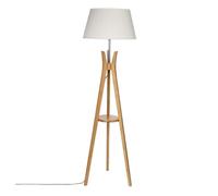Lampadaire Trépied ""Kalo"" 156cm Naturel & Blanc