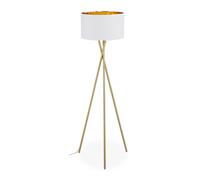 Lampadaire trepied lampe sur pied doré tissu lampadaire design lampe décorative