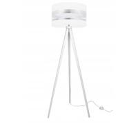 Lampadaire Trépied - Light-Home - INTENSE Chrome - Bois - Abat-jour Tissu