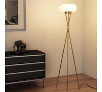 Lampadaire trépied minimaliste de 63 pouces en acrylique blanc, lampe LED à intensité variable avec corps en fer, interrupteur au pied, lampe sur pied pour salon, salle de lecture, chambre à coucher