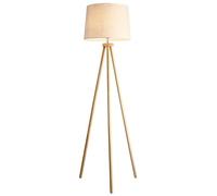 Lampadaire trépied moderne en bois avec abat-jour en lin Douille E26 Éclairage élégant pour chambre à coucher, salon, bureau - Hauteur réglable Décoration d'intérieur Accent