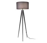 Lampadaire Trépied Moderne Stylé Lampe sur Pied Design E27 Métal Textile Hauteur 153 cm Gris Clair