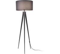 Lampadaire Trépied Moderne Stylé Lampe sur Pied Design E27 Métal Textile Hauteur 153 cm Gris Clair