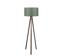 Lampadaire tripode foncé avec abat-jour vert 100% mdf, relief vert, collection Tanganyika, 38x38x140, prise E 27 Max 60 W