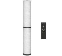 Lampadaire Tube Led Droit Dimmable Réglable 30w H.135cm Avec Télécommande Acier Lin Beige