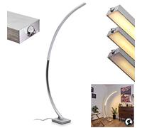 Lampadaire Uttorp en métal argenté, élégant luminaire moderne à intensité variable par l'interrupteur intégré, lampe arc idéale dans un salon contemporain, 19 Watt, max. 2200 Lumen, 3000 Kelvin