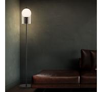 Lampadaire Verre Fumé Noir Lumière pour Salle à Manger Opale Feu Latéral