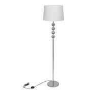 Lampadaire - vidaXL - 4 Boules - Blanc - Chrome - Abat-jour 380 mm