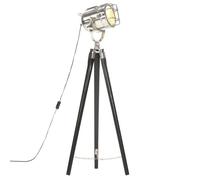vidaXL Lampadaire Trépied Bois de manguier massif 97 cm Noir et argenté