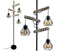 Lampadaire - ZIG-ZAG TERRITOIRES - Bois et Métal Noir - Abat-Jour Géométrique - Articulé - LED/Néon