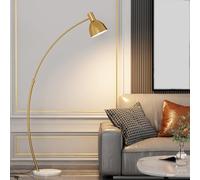 Lampadaires Arc pour Salon Lampadaire de luxe nordique avec 3 températures de couleur Lampe sur pied à base de marbre avec abat-jour en métal suspendu réglable Lampe de lecture pour le bureau à