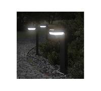 vidaXL Lampadaires d'extérieur 3pcs noir aluminium moulé sous pression, éclairage au sol d'extérieur, éclairage au sol de jardin, lampadaire de jardin